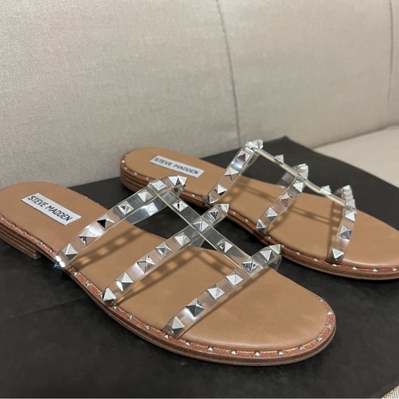 Steve Madden Clear Studded Sandals Size 9 Averill - Picture 4 of 4